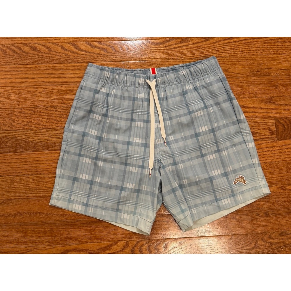 Tracksmith Cannonball Shorts Mens Small 6" Blue Plaid Lined Run Workout Gym